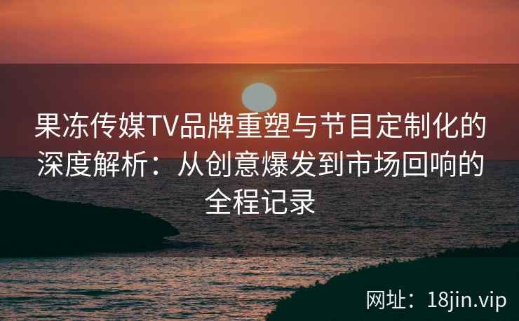 果冻传媒TV品牌重塑与节目定制化的深度解析：从创意爆发到市场回响的全程记录