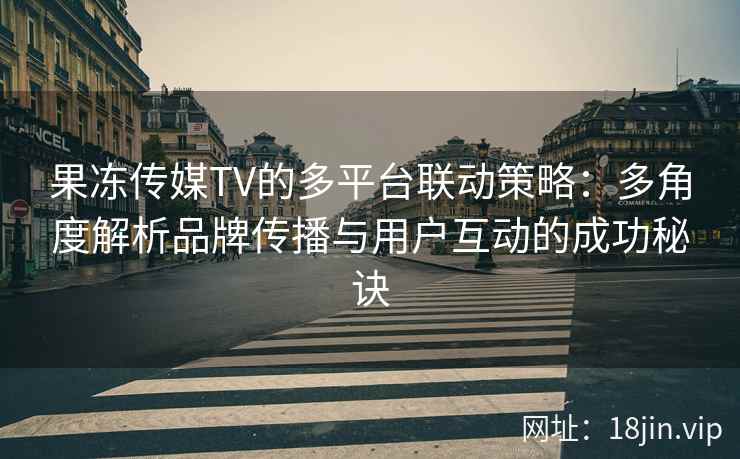 果冻传媒TV的多平台联动策略：多角度解析品牌传播与用户互动的成功秘诀