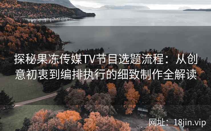 探秘果冻传媒TV节目选题流程：从创意初衷到编排执行的细致制作全解读