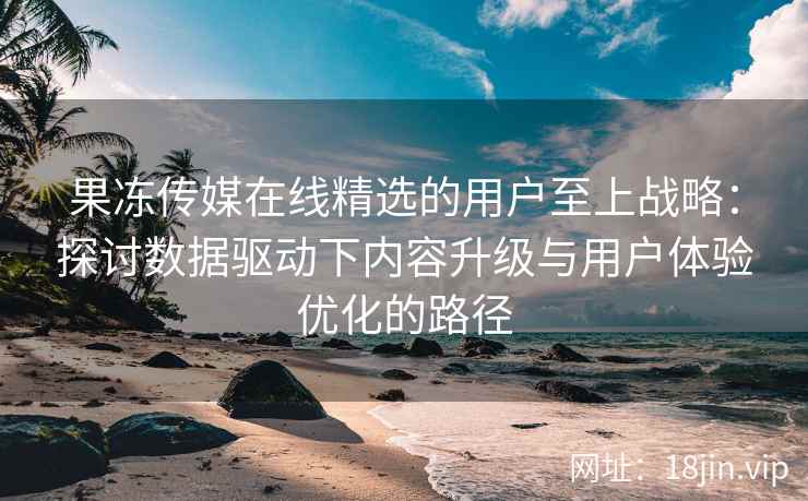 果冻传媒在线精选的用户至上战略：探讨数据驱动下内容升级与用户体验优化的路径